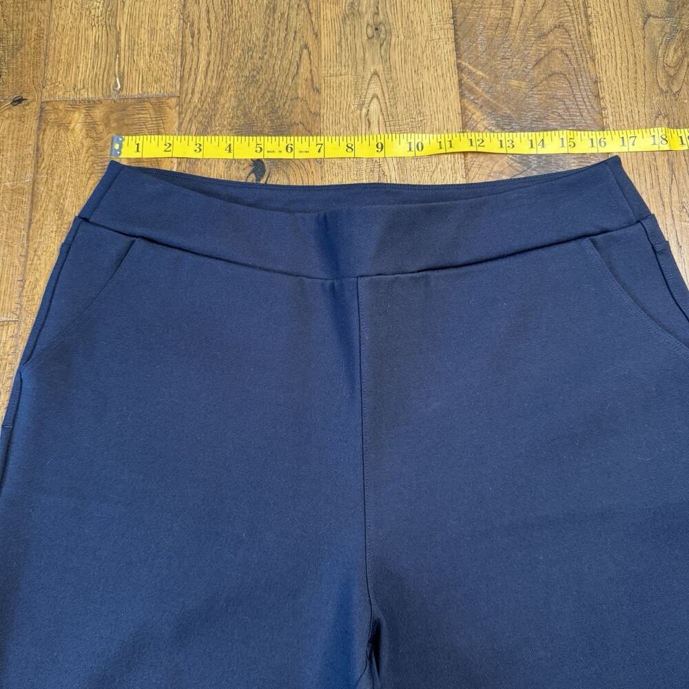 Soft Surroundings Pants Sadie Navy Scalloped Ankle Ponte Pull On Womens L - Picture 3 of 7
